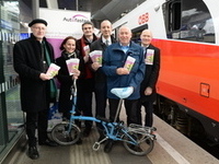 Autofasten-Auftakt / kathbild.at / Franz Josef Rupprecht, Franz Josef Rupprecht Autofasten; Franz Scharl, Petra Völkl (Ministerium Umwelt, Verkehr), Roland Kern (ÖBB Personenverkehr), Jürgen Schneider (Sektionschef), Willi Nowak (VCÖ), Matthias Geist.
